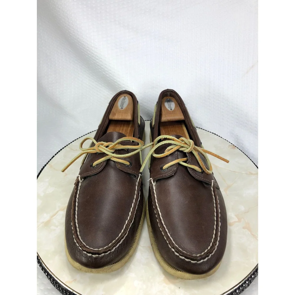 Sperry Top-Sider Authentic Original Boat Shoes Mens Sz 13 Brown Leather Loafers